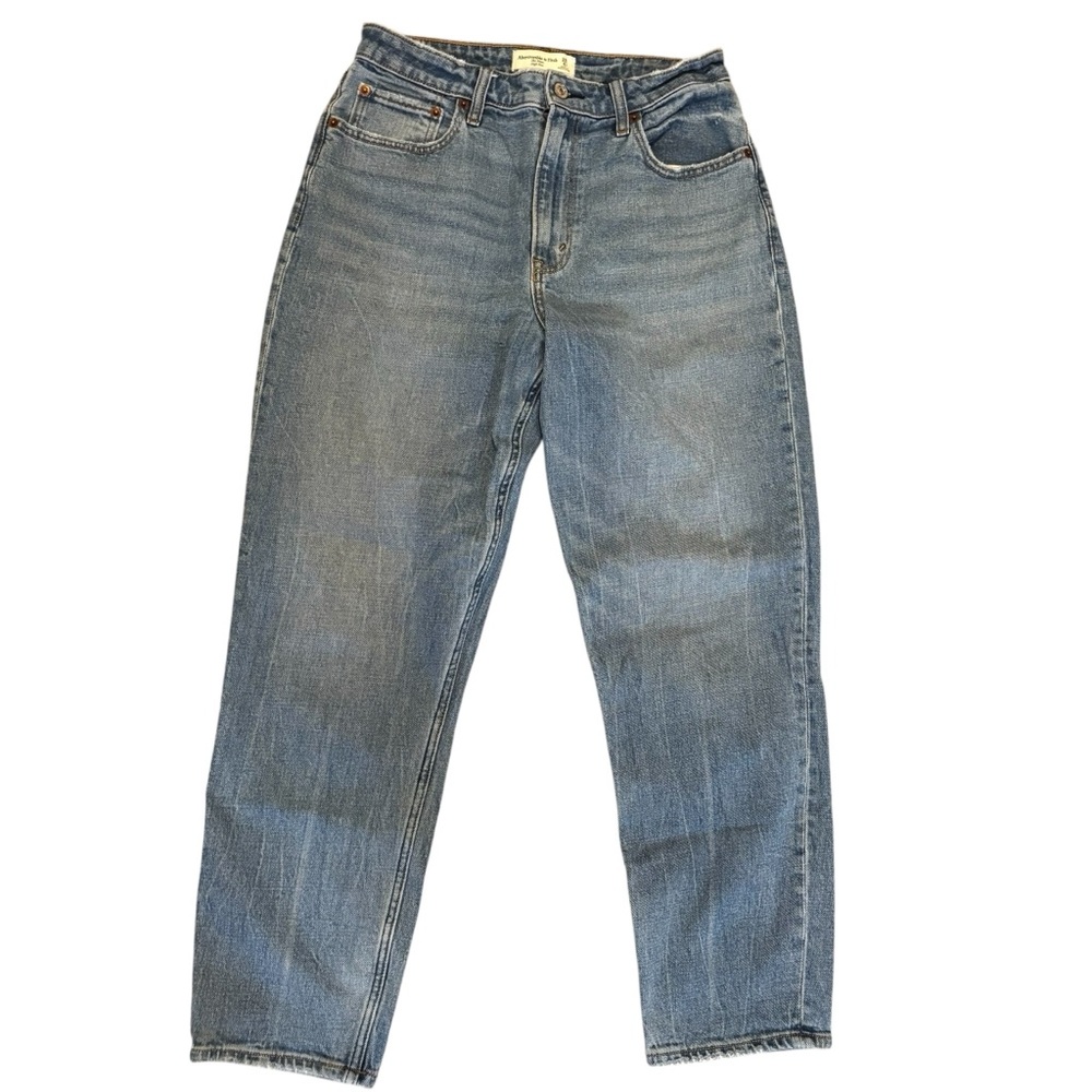Abercrombie & Fitch Jeans Size 6 The Mom High-Rise Light Blue Curve Love Cotton - Picture 4 of 14